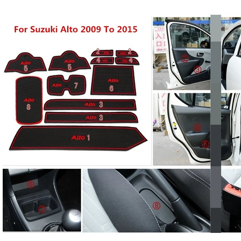 RKAC для Suzuki Alto 2009- слот-коврик для двери автомобиля Стайлинг Противоскользящие коврики резиновые коврики подставки под стакан коврик ворота Слот коврик