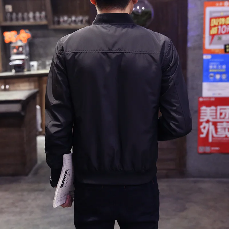 

18 Autumn And Winter New Style Jacket Men's Slim Fit Korean-style Men Baseball Collar Solid Color Coat Casual Men'S Wear 3166 Ja