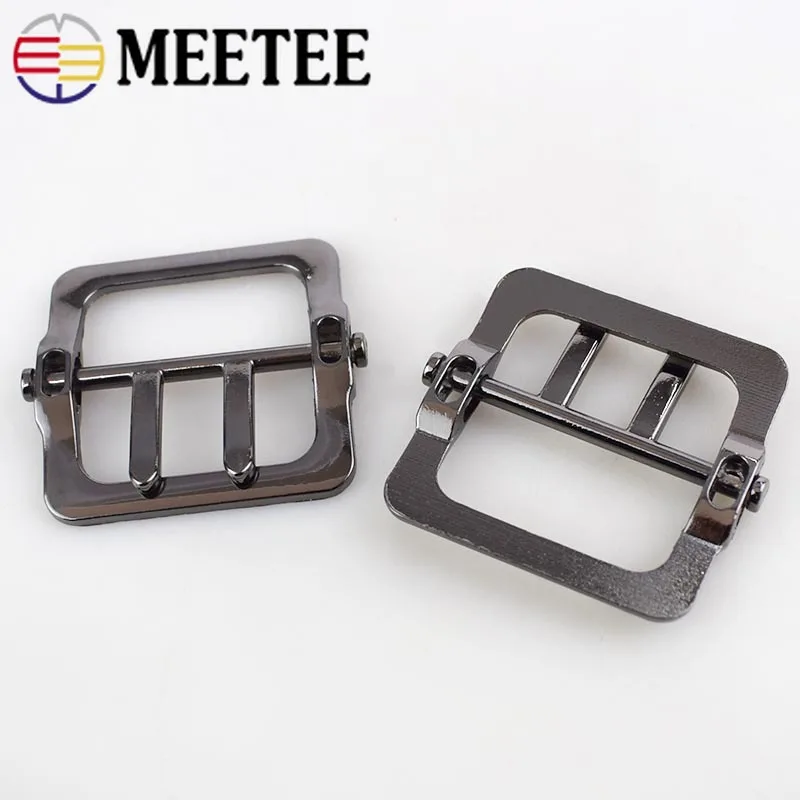 4 шт. Meetee 35 мм металлические двойные штифты с ремешком и пряжкой Square Needle для Чемодан фурнитура для сумок кожа декоративные аксессуары F1-1