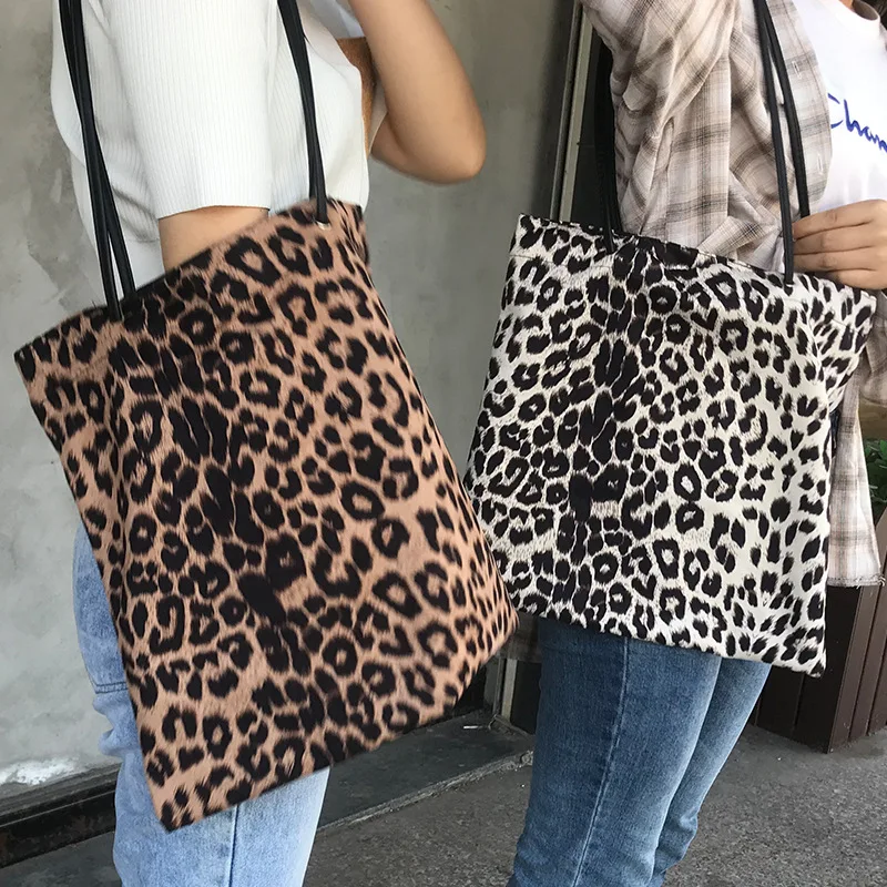 

South Korea Dongdaemun New Style Leopard Shoulder Bag Retro Fashion Large Capacity Bag Leisure Bag