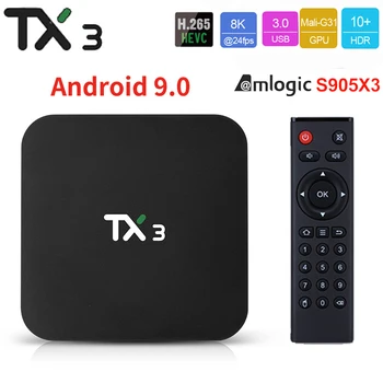 

Tanix TX3 Android 9.0 Smart Tv Box Amlogic S905X3 BT4.0 Media Player 8K 4K 2.4G/5G Wifi Netflix 1080P HD 4GB 64GB Set Top Box