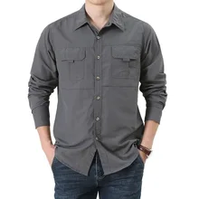 Мужские Новые повседневные мужские рубашки модные с длинными рукавами дышащие и быстросохнущие уличная сорочка