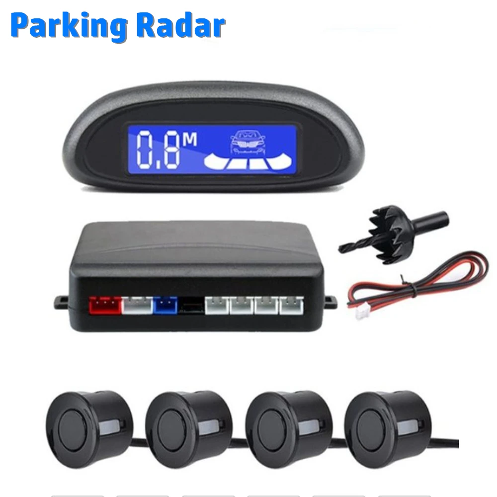 Riloer Car Reverse Parking Radar System 8 Reversing Sensors Kit With Front And Rear