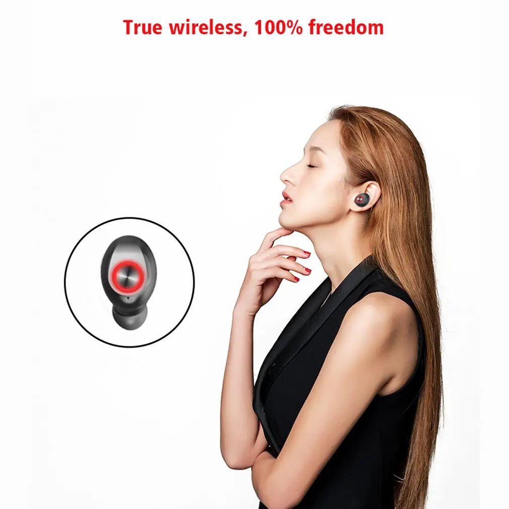 Беспроводные наушники Bluetooth V5.0 TWS беспроводные Bluetooth наушники светодиодный дисплей с 2000 мАч power Bank гарнитура с микрофоном