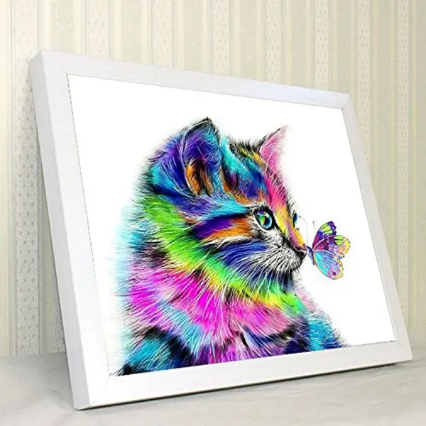 Печать DIY Алмазная картина кошка Полная площадь квадратная ручка паста домашний декор настенная декоративная живопись(30x30 см
