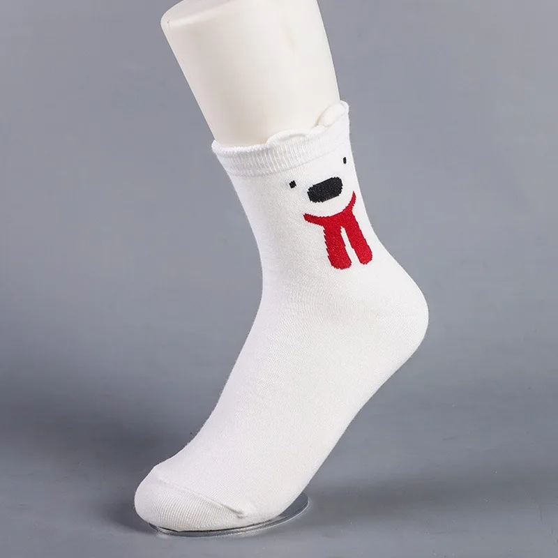 Женские носки с рисунками из мультфильмов; теплые милые носки Kawaii; забавная уличная одежда из хлопка; Модные Повседневные Дышащие носки в Корейском стиле; Calcetines Happy