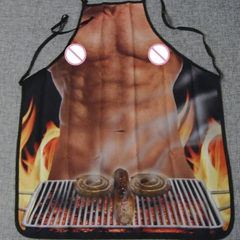 

3D Funny Aprons Sexy Naked Man & Women Apron Funny Sexy Cooking Apron Kitchen Funny Gifts For Men Dinner BBQ Party Cooking Apron