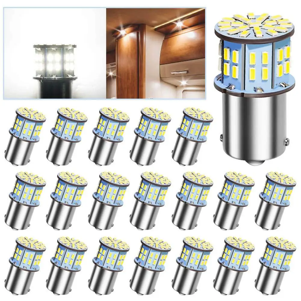 20 шт супер яркий 1156 1141 1003 1073 BA15S 7506 50 SMD 3014 Светодиодный замена лампочек для RV для внутреннего освещения 6000 К ксенон белый