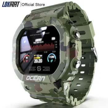 LOKMAT-Reloj inteligente deportivo Ocean para hombre y mujer, para Android, con control del ritmo cardíaco y presión sanguínea