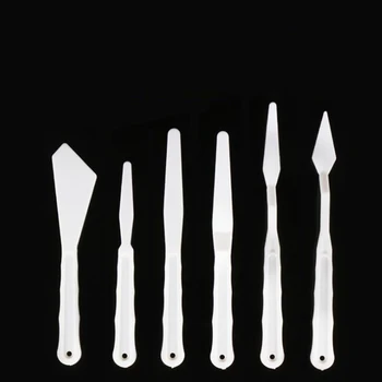 

6PCS/Set Plastic Painting Knife Spatula Palette Knife Oil Painting Accessories Color Mixing for Oil, Canvas, Acrylic Painting