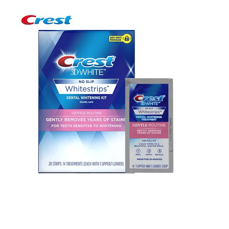 

Original CREST 3D WHITE WHITESTRIPS GENTLE ROUTINE TEETH WHITENING KIT 1 box 14 Pouches Professional Oral Hygiene Strips