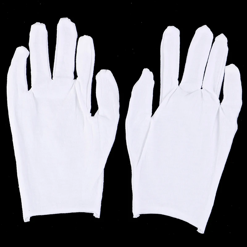 6 Pairs white gloves cotton soft thin coin jewelry silver inspection work gloves autumn