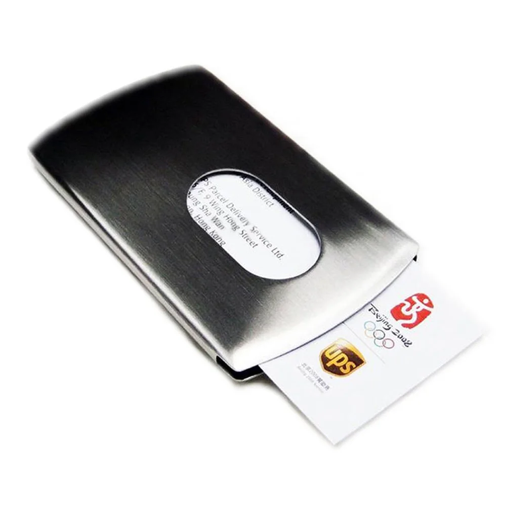 Для мужчин Бизнес держатель для карт ручной пуш-ап карты Чехол банковской карты членство посылка металлический каркас унисекс Ультра тонкий карты Упаковка-Органайзер - Цвет: Silver 1