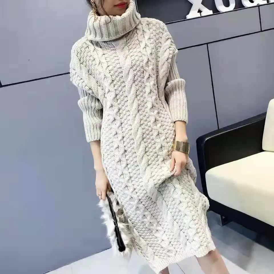 2019 Herfst Winter Twist Lange Maxi Coltrui Jurk Casual Dikke & Warm vrouwen Gebreide Jurk Beige Rood Blauw camel Kleuren 2019 Herfst Winter Twist Lange Maxi Coltrui Jurk Casual Dikke & Warm vrouwen Gebreide Jurk Beige Rood Blauw camel Kleuren