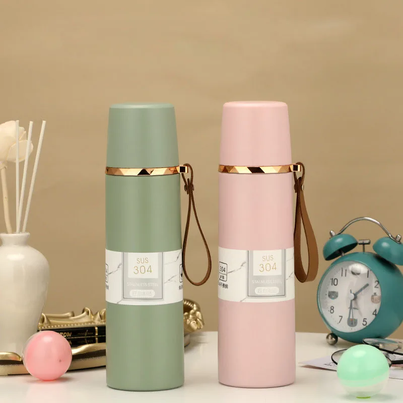 Stainless Steel 304 Thermos Mug Coffee Water Bottle Vacuum Flask Double Wall Insulated Travel Mug Cup Warm Bottle 500Ml