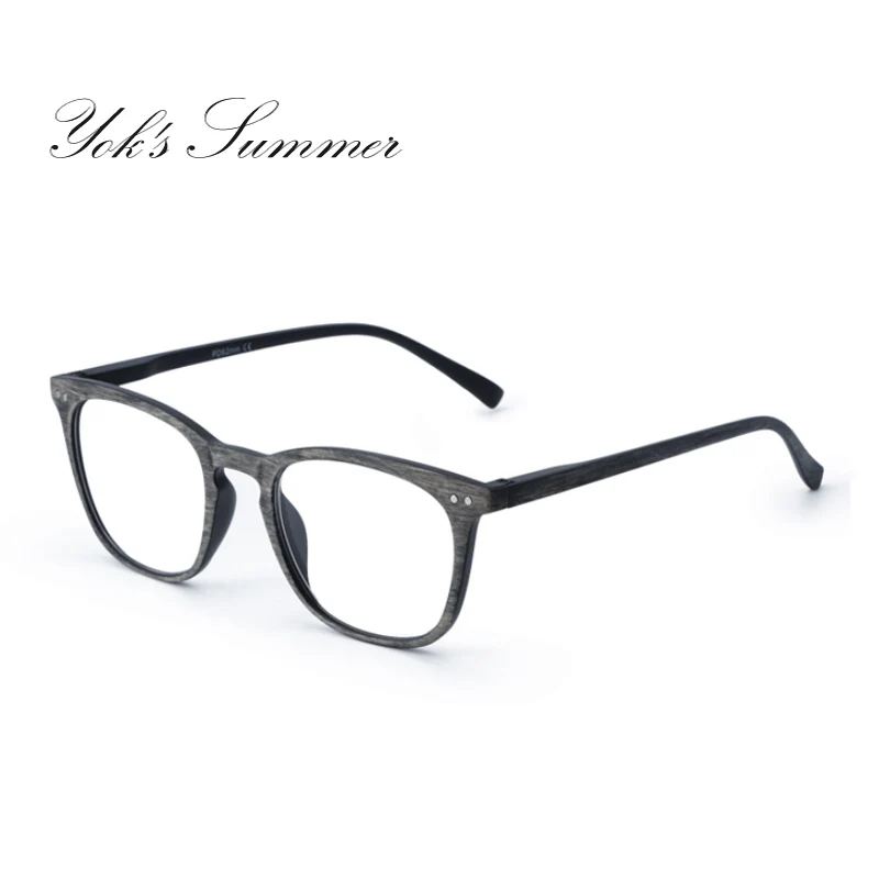 YOK'S натуральные очки для чтения в деревянной оправе квадратные бамбуковые очки для зрения ручной работы диоптрий+ 100 до+ 400 пресбиопические деревянные очки U1382 - Цвет оправы: C2 Gray Frame