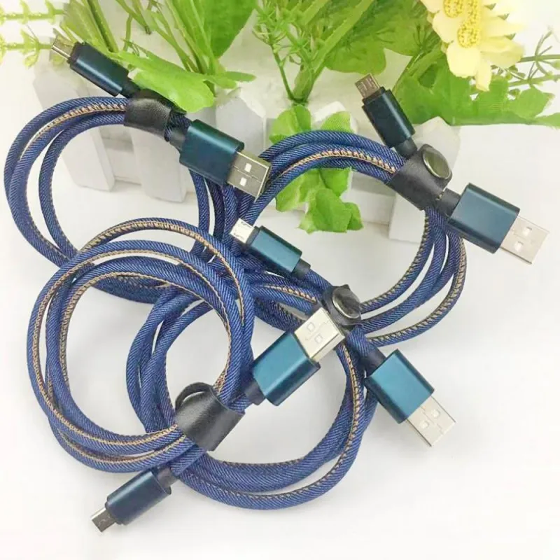 USB кабель в оплетке для синхронизации и быстрой зарядки для смартфонов Android Kindle Denim пластик чистая медь