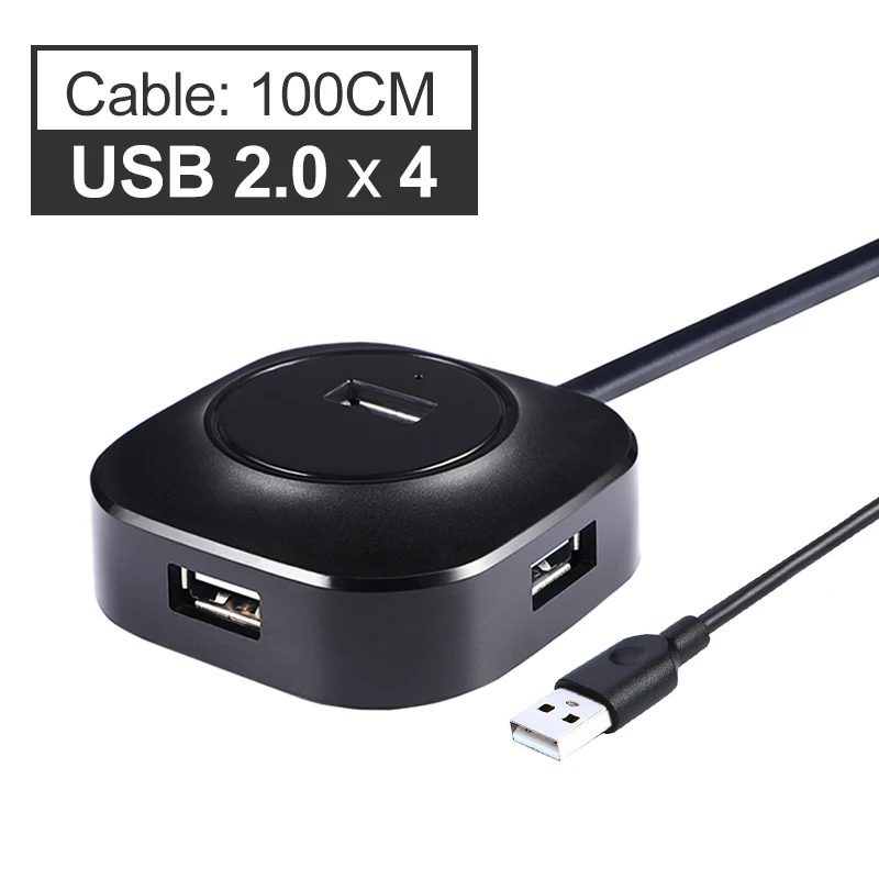 usb2.0-cable100cm Usb-хаб 3,0 Мульти USB 3,0 концентратор разветвитель 3,0/2,0 4 порта кабель 25 см/100 см микро несколько USB портов расширитель для ПК компьютера - Цвет: usb2.0-cable100cm