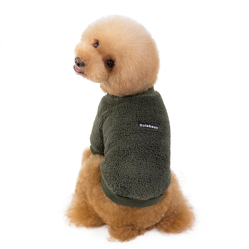 Blackish green Модная флисовая одежда для собак для маленьких собак, кошек, кофты для щенков, теплая одежда для домашних животных, пальто для собак, куртка для йоркширов, одежда для чихуахуа - Цвет: Blackish green