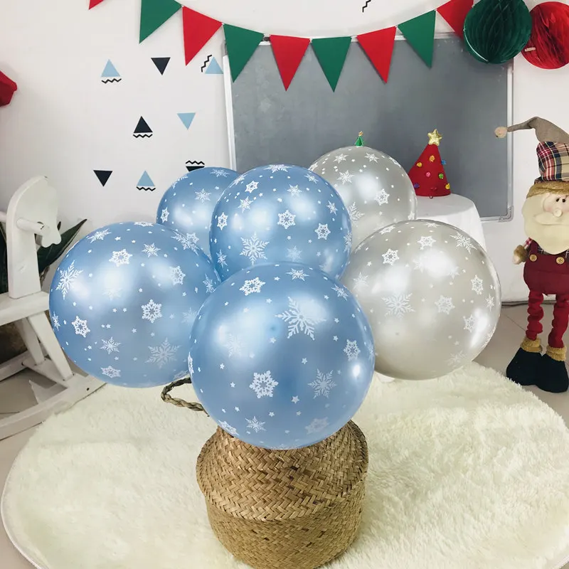 1set Frozen Party Snowflake Confetti Latex Balloon Set Adult Kids Birthday Party Decoration Baby Shower Decor Balloons Globos