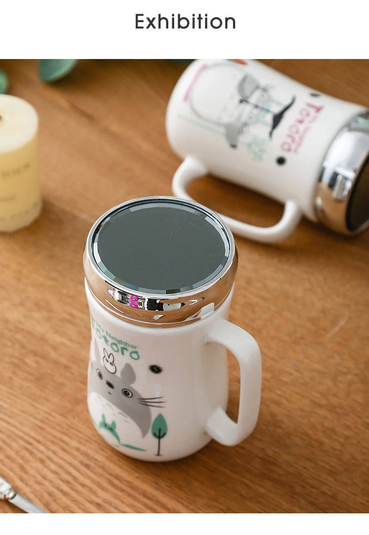 Creative Ceramic Cup Female Student Cup Large Capacity Water Cup Mug Simple with Lid Spoon Couple Coffee Cup Milk Cup Coffee