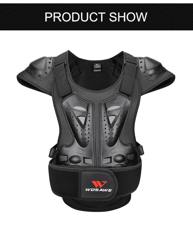 WOSAWE Adult Armor Motorcycle Vest chest back shoulder protection protective gear Motocross Skiing Skating Protective Armor