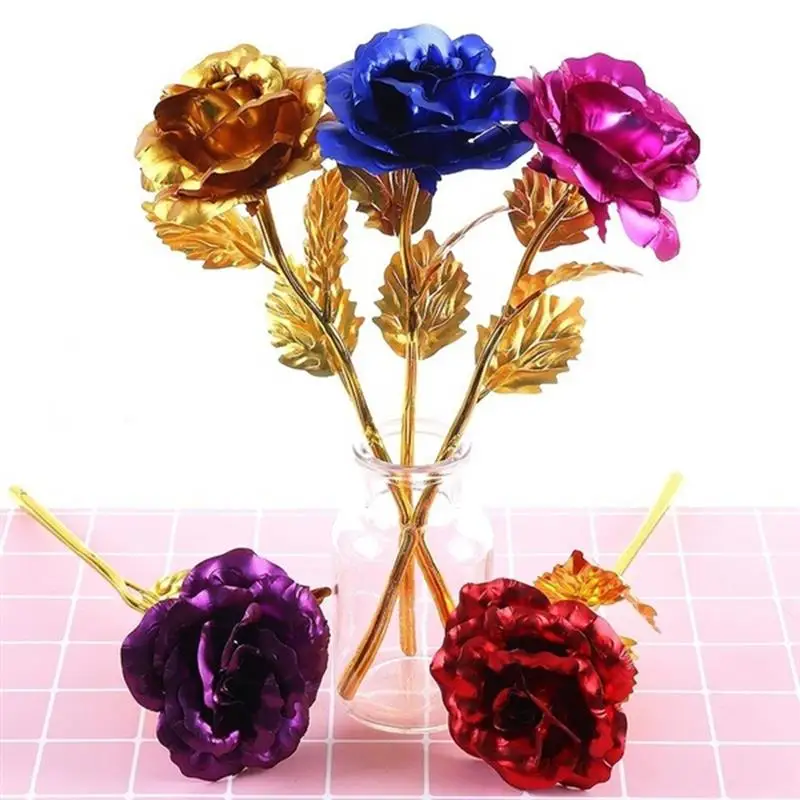 1pcs Rose Flower 24K Gold Foil Gold-Plated Decorative Best Bouquet Gift For Valentine'S Day | Дом и сад