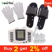 Электрический миостимулятор всего тела для расслабления для лечения массажные тапочки/перчатки Пульс tens Иглоукалывание для похудения Массаж 16-36 колодки