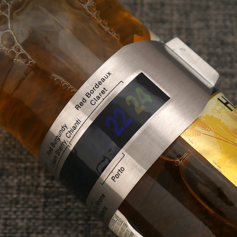 Wine Collar Thermometer Bar Beverage Tool CD Display Stainless Steel Bottle Wine Thermometer LCD Display Clip Sensor 5