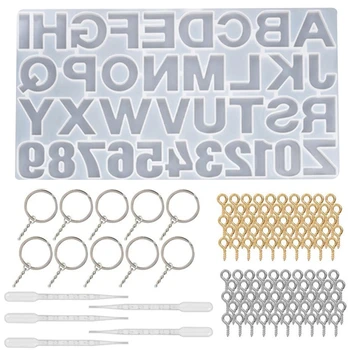 

1 Set DIY Crystal Epoxy Resin Mold Letter Number Keychain Pendant Silicone Mould AXYD