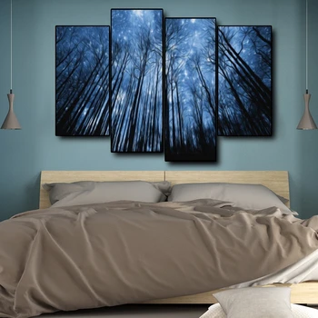 

Forest Under the Starry Sky Canvas Painting Art Wall Pictures Posters Prints for Living Room Home Decor No Framed