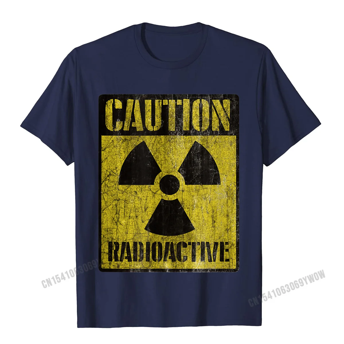 Men's Grunge Caution Radioactive Graphic Cotton T-Shirt - New Funny Design 2023