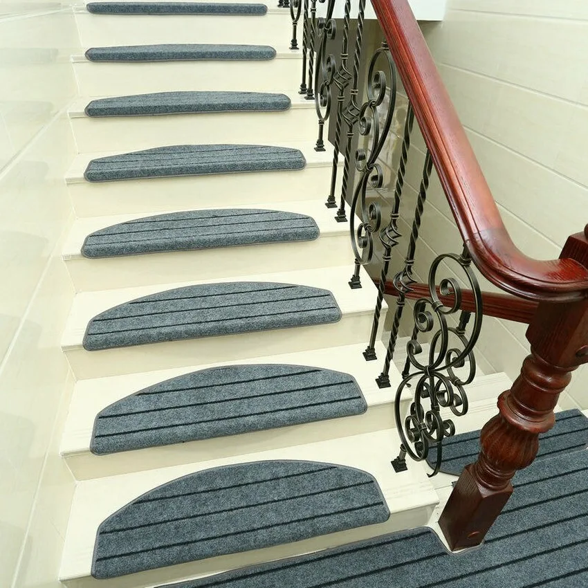 Stair Treads Pad Self-Adhesive Staircase Mats Anti-Skid Step Rugs Safety Non-Slip Mute Floor Indoor Warm Mat 13Pcs | Дом и сад
