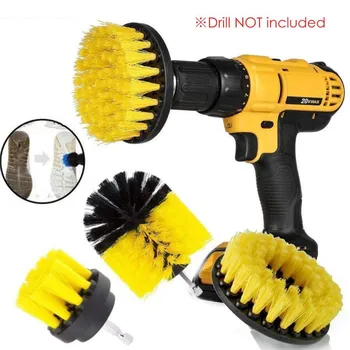 

3 pcs Scrubber Brush Drill Brush Clean for Bathroom Surfaces Tub Shower Tile Grout Cordless Power Scrub Drill Cleaning Kit