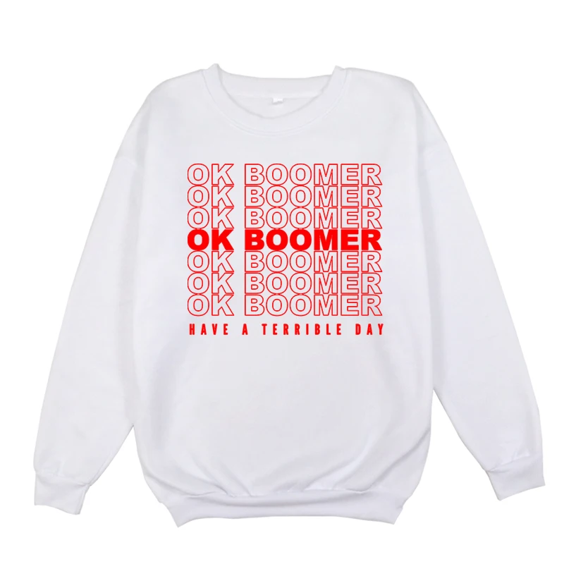 

Ok Boomer Winter Sportswear Boys/Girls Casual O Neck Sweatshirt Women/Men O-neck Hoodies Autumn Teenager's Loose Section Jumpers