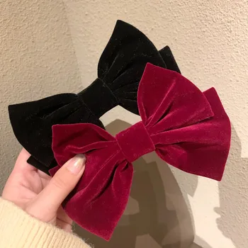 

Korean Handmade Velvet Bow Hair Clips Rubber Bands for Women Scrunchie Hair Rope Ties Handmade Hairpins Fashion Hair Accessories