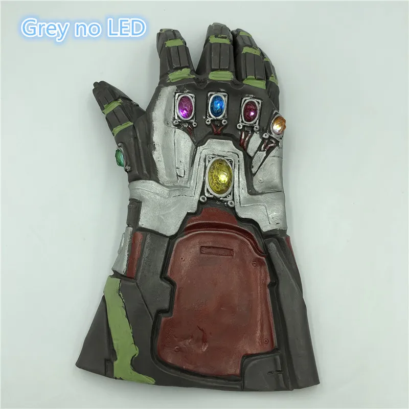 Железный человек конечной светодиодный перчатки Аксессуары для косплея реквизит 36 см Хэллоуин косплей - Испускаемый цвет: Grey no LED