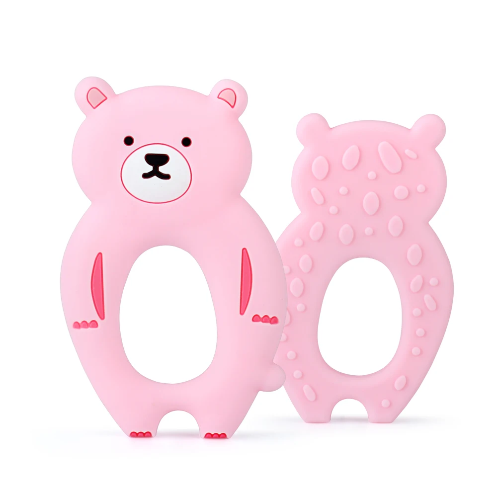 58-Pink-1pc Keep& Grow, 1 шт., силиконовый детский Прорезыватель для зубов, грызун, детские игрушки для прорезывания зубов, Жевательная форма животного, Товары для детей, подарок для кормления, аксессуары - Цвет: 58-Pink-1pc