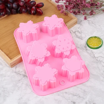 

3D Cake Mold Snowflake Star Silicone Chocolate Mould Soap Mold Candle Polymer Clay Molds Crafts DIY Forms Soap Base Tool