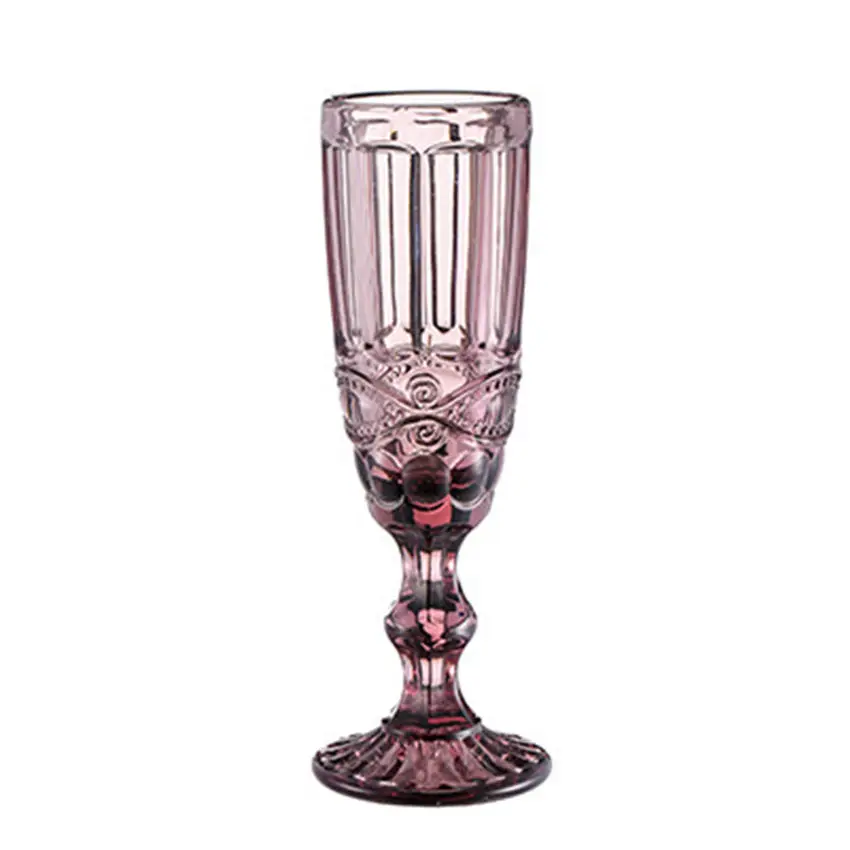 Цветной бокал для шампанского, стеклянные стаканы для коктейлей, стаканы для виски, Хрустальная скульптура, стакан для сока, бокал для вина, Кристальный Выгравированный цвет - Цвет: H