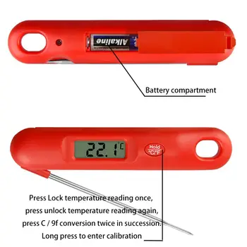 

Digital Instant Read Meat Thermometer Kitchen Cooking Food Candy Thermometer with Backlight and Magnet for Oil Deep Fry BBQ Gril