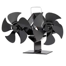 Double Head 10 Blade Fireplace Heat Powered Stove Fan Log Wood Burner Winter Home Heating Stove Fan Accessorie