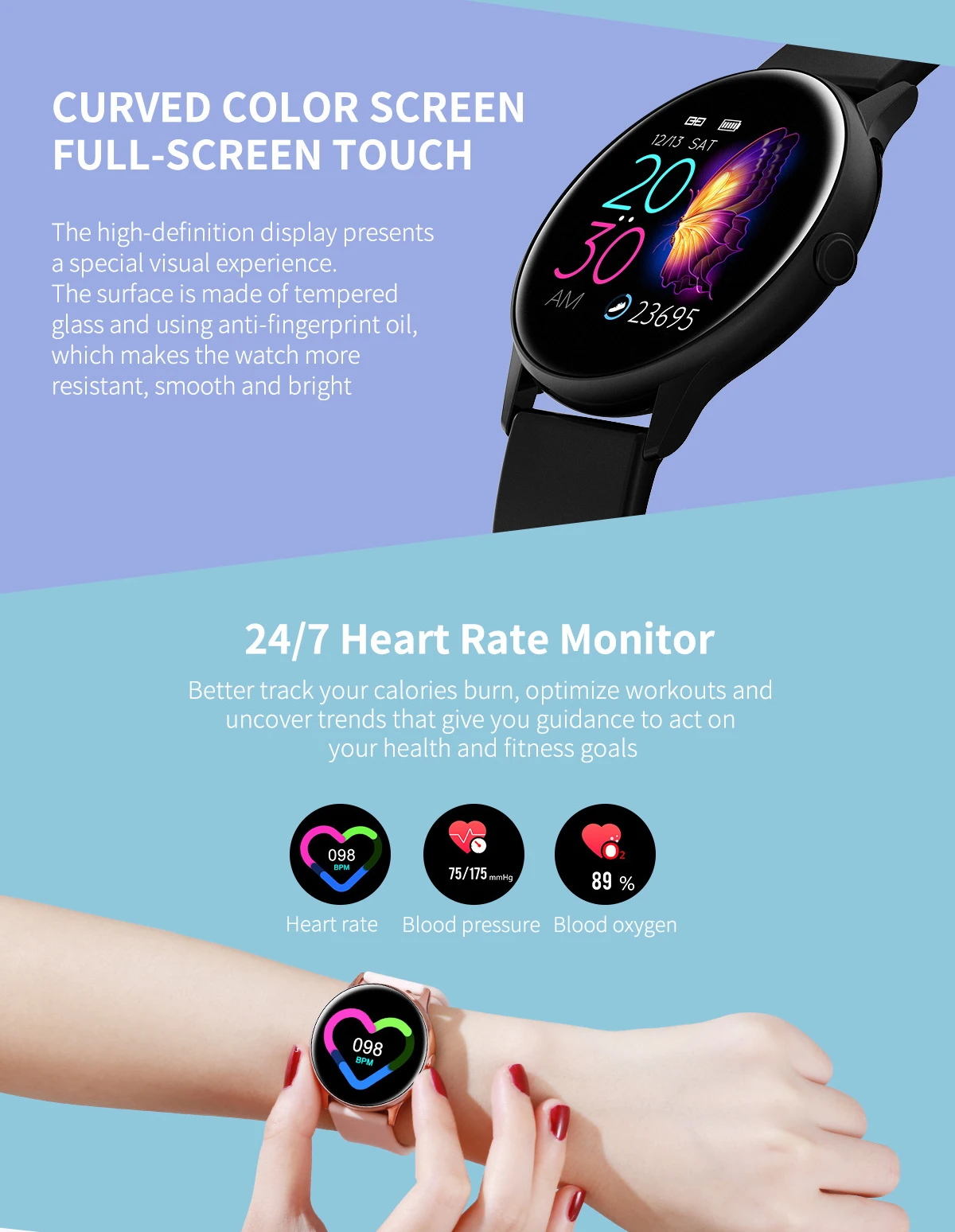 New DT88 Smartwatch IP68 Waterproof Wearable Device Heart Rate Monitor Sports Smart Watch For Android IOS Long Standby Bracelet