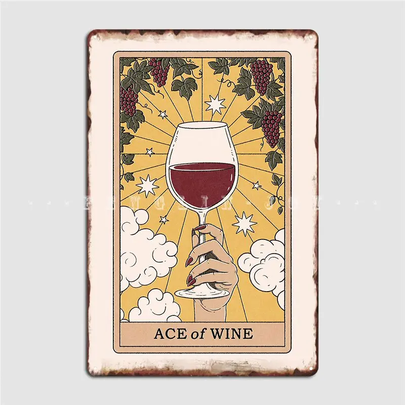 

Металлический плакат Ace Of Wine, украшение для гаража, клувечерние, на заказ, Фреска, жестяной плакат
