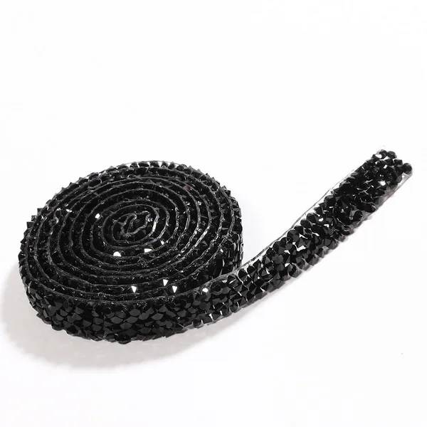 1 ярд абрикосовый хлопок цветок алмаз жемчуг вышитая ткань обрезанная лента ручная работа по шитью ремесло для костюма украшение на шляпку - Цвет: black