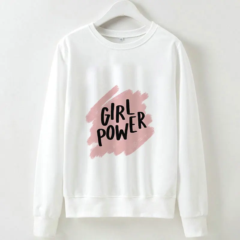 Толстовки, толстовка, Осень-зима, GRL PWR Girl power Feminism, 90 s, с длинными рукавами, Kpop Vogue, Harajuku, мультяшный принт, пуловеры для женщин - Цвет: 2354
