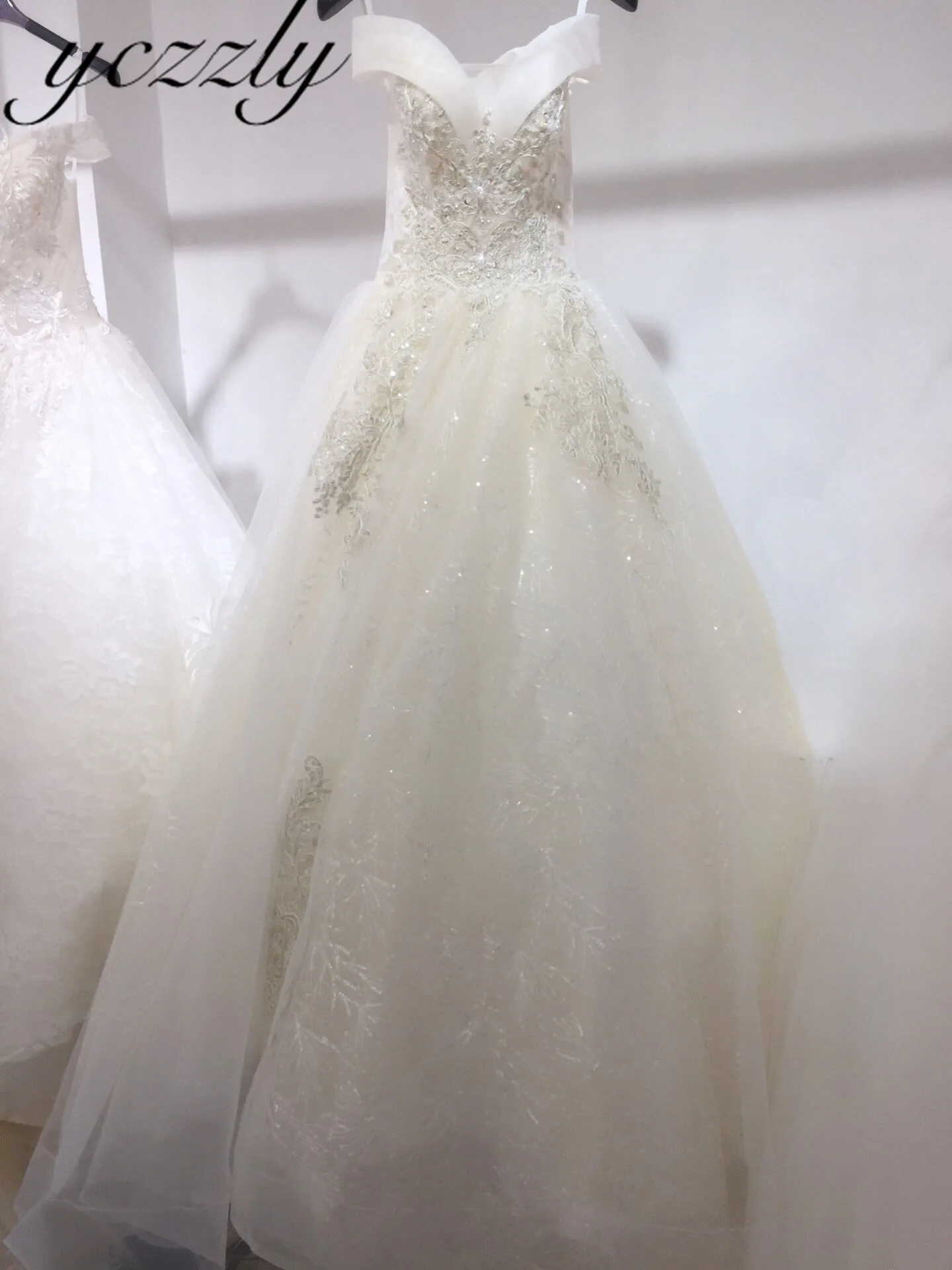 Robe De Mariage Великолепные Аппликации кружевные со стразами Свадебные платья для невесты Большие размеры длинное платье для невесты W81