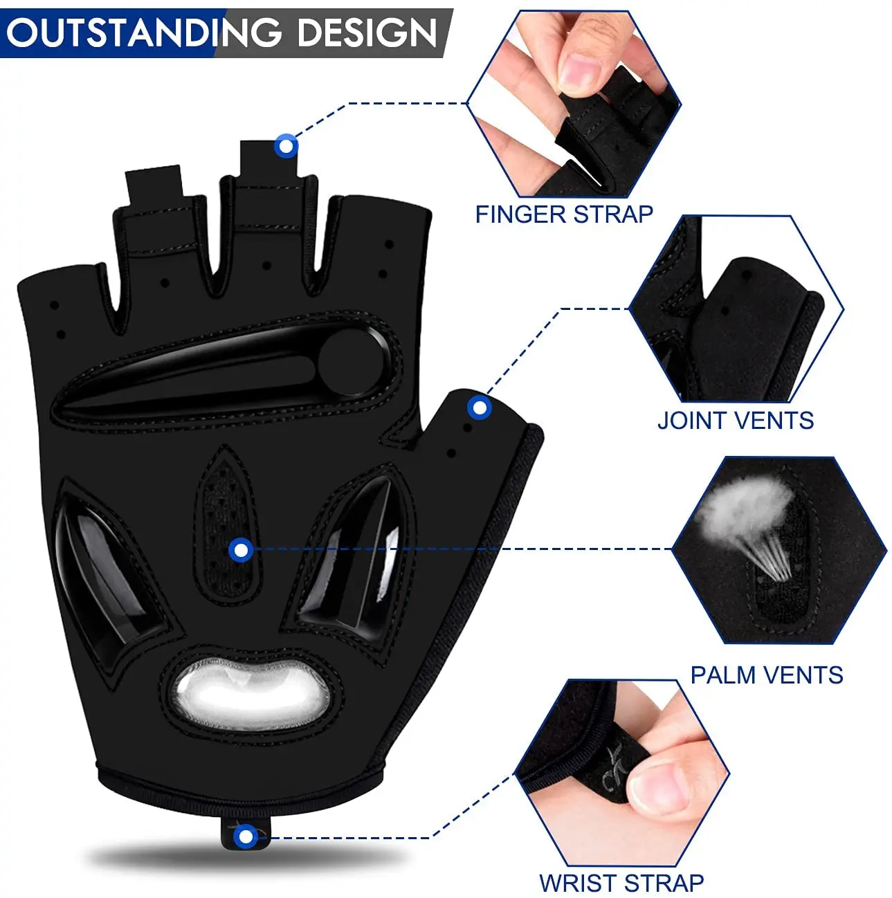 Sports Half Finger Gloves Cycling Gloves Sport Gloves MOREOK Cycling Gloves Half Finger 5MM Gel Bike Gloves Antislip Bicycle Shockproof Outdoor MTB Biking Men Women