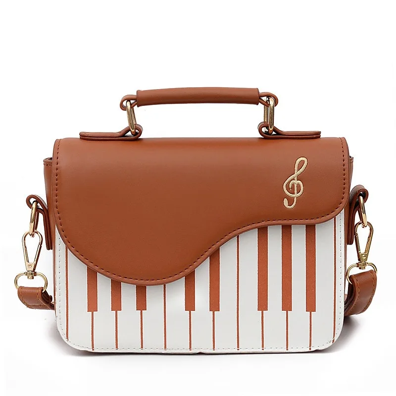

Pu New Style Fashion Contrast Color Piano Bag Korean-style WOMEN'S Bag Sweet Fresh One-Shoulder Oblique Hand Square Sling Bag