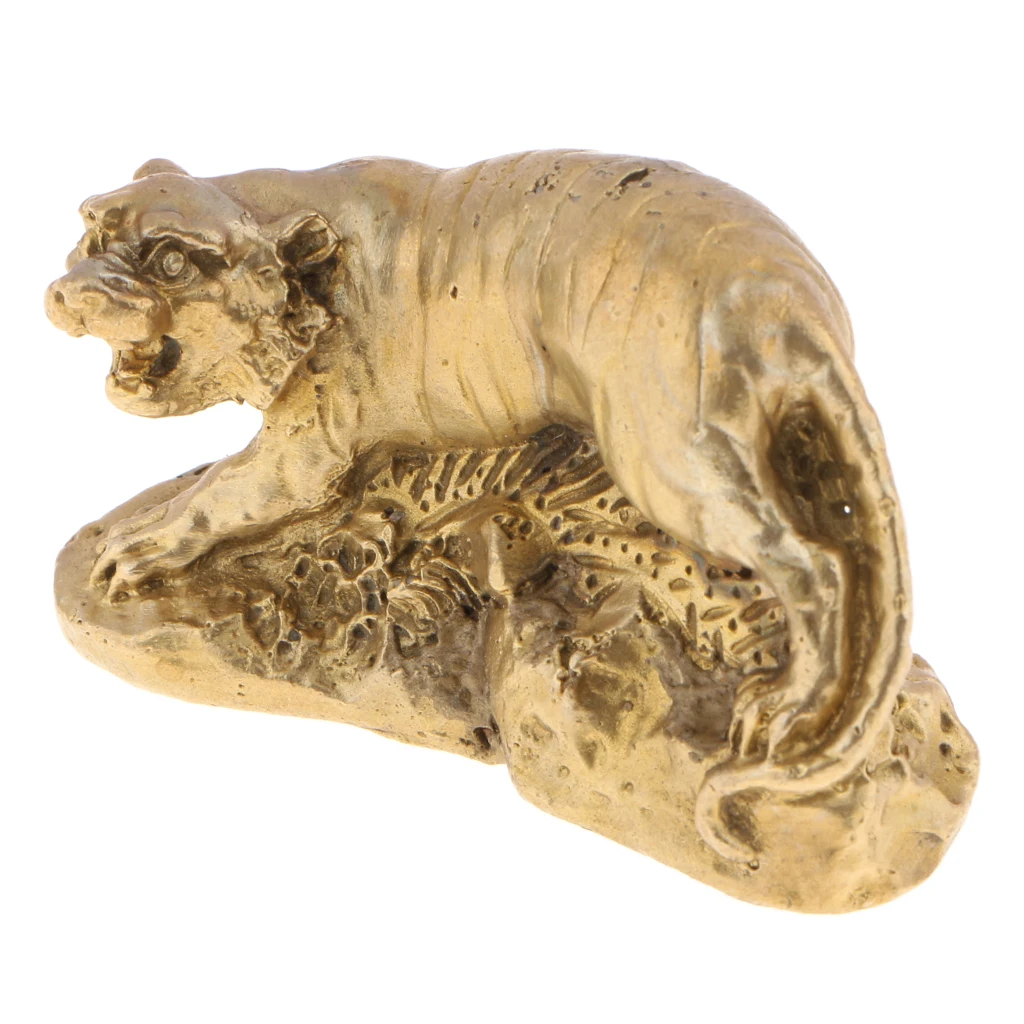 Golden Brass Animals Statues Figurines Chinese Traditional Zodiac Shengxiao Ornaments for Home Office Table Desktop Shelf Decor